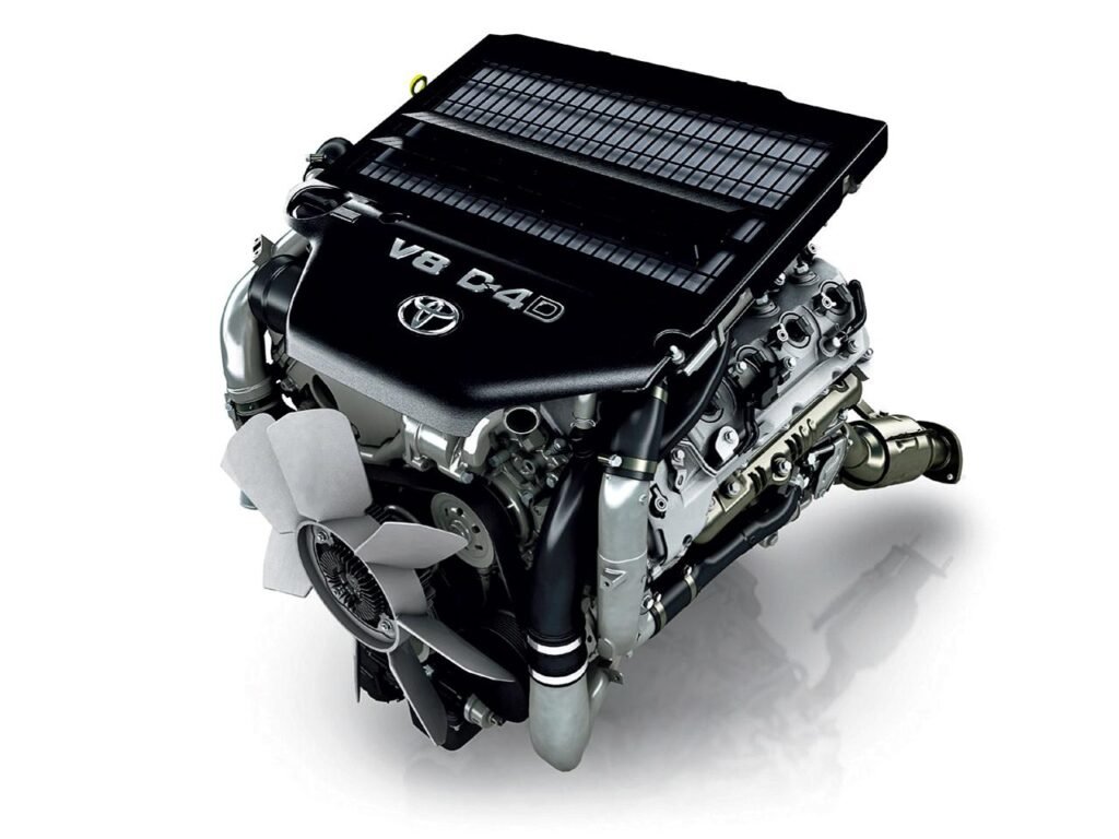 Toyota 1VD-FTV 4.5L V8 diesel engine.